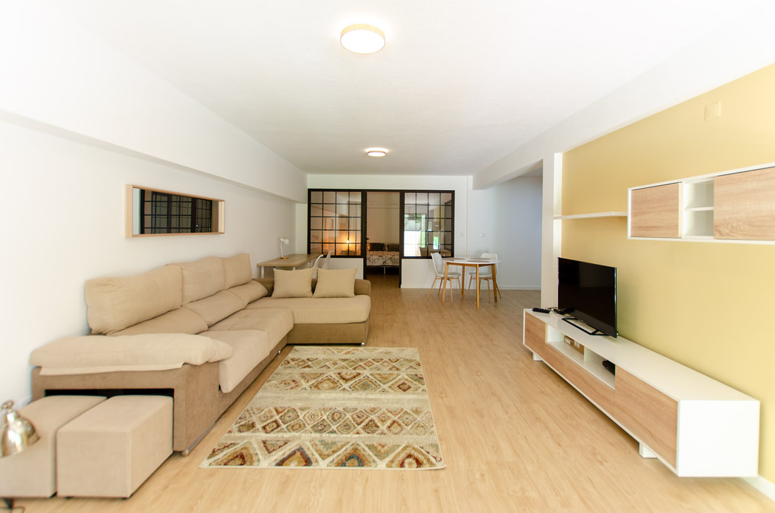 Flat T1+1 — Sala + Cozinha — Palmeiras Villa